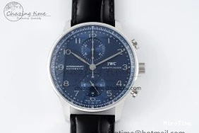 MIROTIME 1230 Portuguese Chrono IW3716 RSF 1:1 Best Edition Blue Dial on Black Leather Strap A RelaxedFit 7045